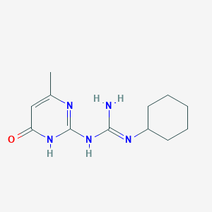 molecular formula C12H19N5O B1437731 N-cyclohexyl-N'-(6-methyl-4-oxo-1,4-dihydropyrimidin-2-yl)guanidine CAS No. 941521-06-8