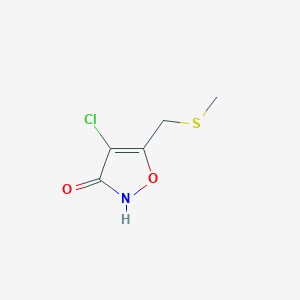 molecular formula C5H6ClNO2S B14377345 4-Chloro-5-[(methylsulfanyl)methyl]-1,2-oxazol-3(2H)-one CAS No. 89660-92-4