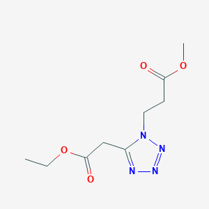 molecular formula C9H14N4O4 B14377364 Methyl 3-[5-(2-ethoxy-2-oxoethyl)-1H-tetrazol-1-yl]propanoate CAS No. 88669-74-3