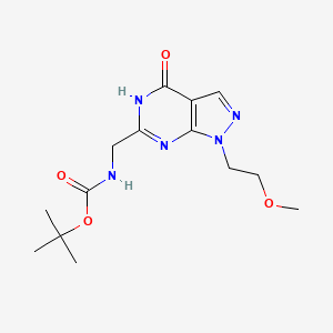 Tert-butyl (1-(2-methoxyethyl)-4-oxo-4,5-dihydro-1H-pyrazolo[3,4-D]pyrimidin-6-YL)methylcarbamate
