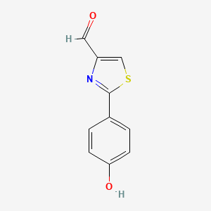 molecular formula C10H7NO2S B1437740 2-(4-Hydroxyphenyl)thiazole-4-carbaldehyde CAS No. 885278-87-5