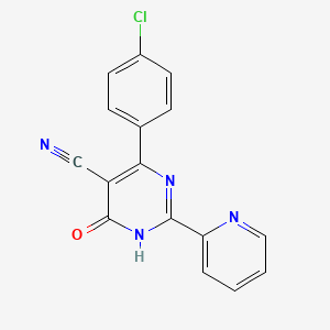 molecular formula C16H9ClN4O B1437753 4-(4-Chlorophenyl)-6-hydroxy-2-(pyridin-2-yl)pyrimidine-5-carbonitrile CAS No. 1797296-66-2