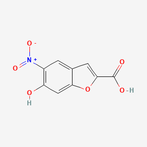 molecular formula C9H5NO6 B14377545 6-Hydroxy-5-nitro-1-benzofuran-2-carboxylic acid CAS No. 88220-87-5