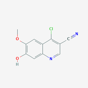 molecular formula C11H7ClN2O2 B1437755 4-Chloro-7-hydroxy-6-methoxyquinoline-3-carbonitrile CAS No. 263149-10-6
