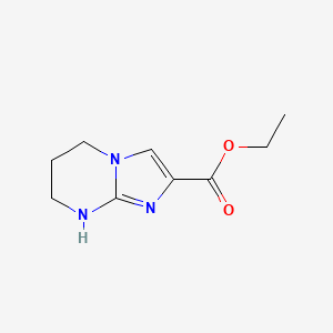molecular formula C9H13N3O2 B1437756 ethyl 5H,6H,7H,8H-imidazo[1,2-a]pyrimidine-2-carboxylate CAS No. 143696-96-2