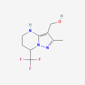 molecular formula C9H12F3N3O B1437757 [2-methyl-7-(trifluoromethyl)-4H,5H,6H,7H-pyrazolo[1,5-a]pyrimidin-3-yl]methanol CAS No. 1000931-12-3