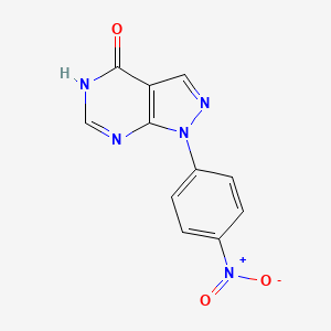 molecular formula C11H7N5O3 B1437763 1-(4-nitrophenyl)-1H,4H,5H-pyrazolo[3,4-d]pyrimidin-4-one CAS No. 65973-99-1