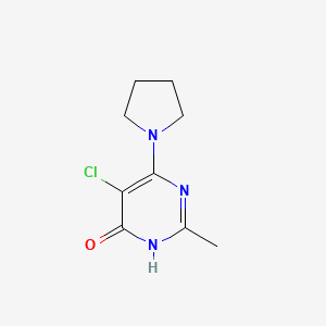 molecular formula C9H12ClN3O B1437766 5-Chloro-2-methyl-6-(1-pyrrolidinyl)-4-pyrimidinol CAS No. 1135283-15-6