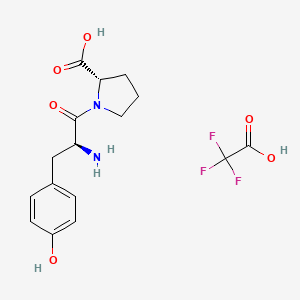 molecular formula C16H19F3N2O6 B1437771 (2S)-1-[(2S)-2-Amino-3-(4-hydroxyphenyl)propanoyl]pyrrolidine-2-carboxylic acid;2,2,2-trifluoroacetic acid CAS No. 51871-48-8