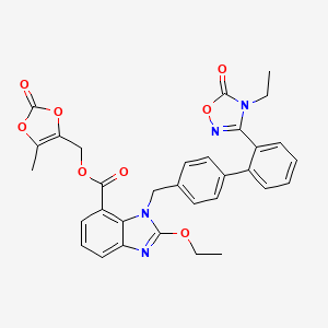 molecular formula C32H28N4O8 B1437772 N-EthylAzilsartanMedoxomil CAS No. 1417576-01-2