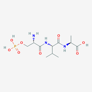 molecular formula C11H22N3O8P B14377725 O-Phosphono-L-seryl-L-valyl-L-alanine CAS No. 88169-77-1