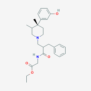 Glycine, N-[(2S)-2-[[(3R,4R)-4-(3-hydroxyphenyl)-3,4-dimethyl-1-piperidinyl]methyl]-1-oxo-3-phenylpropyl]-, ethyl ester