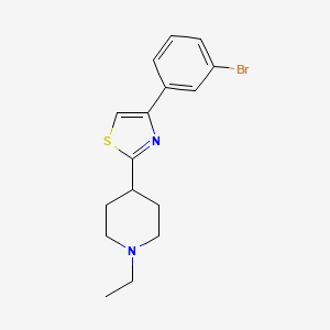 molecular formula C16H19BrN2S B14377762 Piperidine, 4-[4-(3-bromophenyl)-2-thiazolyl]-1-ethyl- CAS No. 88654-28-8