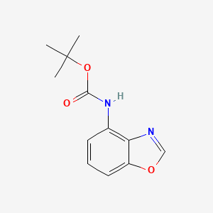 molecular formula C12H14N2O3 B1437779 叔丁基苯并[d]噁唑-4-基氨基甲酸酯 CAS No. 959246-43-6