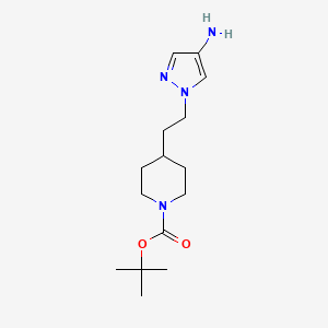 molecular formula C15H26N4O2 B1437785 1-(2-(1-Boc-piperidin-4-yl)-ethyl)-1h-pyrazol-4-ylamine CAS No. 1029413-43-1