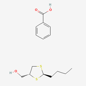 molecular formula C15H22O3S2 B14377980 benzoic acid;[(2R,4R)-2-butyl-1,3-dithiolan-4-yl]methanol CAS No. 88122-74-1