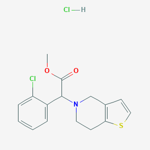molecular formula C16H17Cl2NO2S B143780 methyl 2-(2-chlorophenyl)-2-(6,7-dihydro-4H-thieno[3,2-c]pyridin-5-yl)acetate;hydrochloride CAS No. 130209-90-4