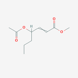 molecular formula C10H16O4 B14378004 Methyl 4-(acetyloxy)hept-2-enoate CAS No. 88399-91-1