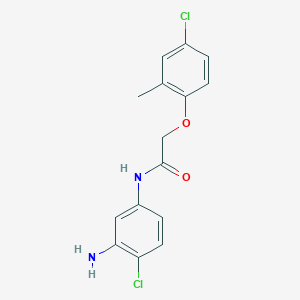 molecular formula C15H14Cl2N2O2 B1437802 N-(3-Amino-4-chlorophenyl)-2-(4-chloro-2-methylphenoxy)acetamide CAS No. 1020058-46-1