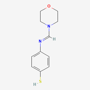 molecular formula C11H14N2OS B14378037 4-{(E)-[(Morpholin-4-yl)methylidene]amino}benzene-1-thiol CAS No. 90037-62-0