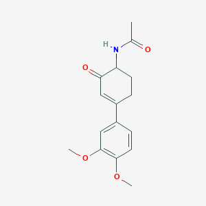 molecular formula C16H19NO4 B14378039 N-[4-(3,4-dimethoxyphenyl)-2-oxocyclohex-3-en-1-yl]acetamide CAS No. 88141-45-1