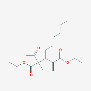 molecular formula C19H32O5 B14378107 Diethyl 2-acetyl-3-hexyl-2-methyl-4-methylidenepentanedioate CAS No. 88039-78-5