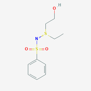 molecular formula C10H15NO3S2 B14378208 N-[Ethyl(2-hydroxyethyl)-lambda~4~-sulfanylidene]benzenesulfonamide CAS No. 88708-15-0