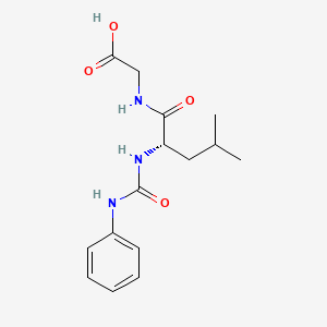 molecular formula C15H21N3O4 B14378222 Glycine, N-[N-[(phenylamino)carbonyl]-L-leucyl]- CAS No. 88576-97-0