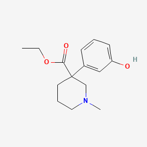molecular formula C15H21NO3 B14378274 Ethyl 3-(3-hydroxyphenyl)-1-methylpiperidine-3-carboxylate CAS No. 88191-03-1