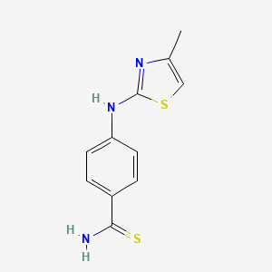 molecular formula C11H11N3S2 B1437838 4-[(4-Methyl-1,3-thiazol-2-yl)amino]benzene-1-carbothioamide CAS No. 1019535-31-9