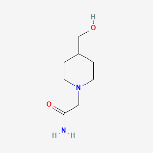 molecular formula C8H16N2O2 B1437847 2-[4-(羟甲基)哌啶-1-基]乙酰胺 CAS No. 1187326-14-2