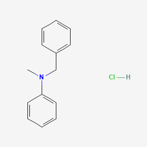 molecular formula C14H16ClN B14378523 Benzenemethanamine, N-methyl-N-phenyl-, hydrochloride CAS No. 90097-08-8