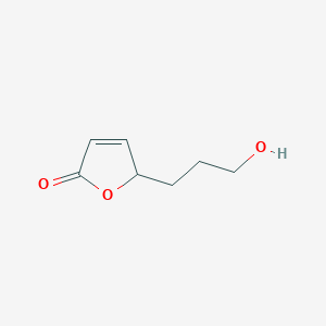 molecular formula C7H10O3 B14378560 5-(3-Hydroxypropyl)furan-2(5H)-one CAS No. 89376-85-2