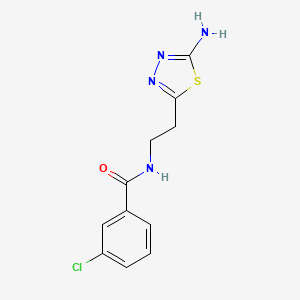 N-[2-(5-amino-1,3,4-thiadiazol-2-yl)ethyl]-3-chlorobenzamide