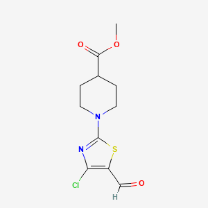 molecular formula C11H13ClN2O3S B1437869 4-Chloro-2-(4-carbomethoxyl-1-piperidinyl)-5-thiazolecarboxaldehyde CAS No. 914348-64-4