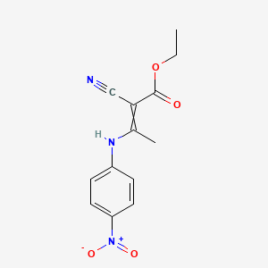molecular formula C13H13N3O4 B14378725 Ethyl 2-cyano-3-(4-nitroanilino)but-2-enoate CAS No. 88301-14-8
