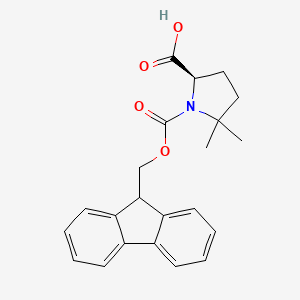molecular formula C22H23NO4 B1437873 (R)-Fmoc-5,5-dimethyl-pyrrolidine-2-carboxylic acid CAS No. 1310680-45-5