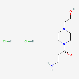molecular formula C9H21Cl2N3O2 B1437878 3-Amino-1-[4-(2-hydroxy-ethyl)-piperazin-1-yl]-propan-1-one dihydrochloride CAS No. 717904-40-0