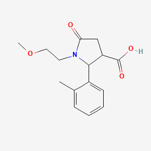 molecular formula C15H19NO4 B1437884 1-(2-甲氧基乙基)-2-(2-甲基苯基)-5-氧代吡咯烷-3-羧酸 CAS No. 1175976-33-6