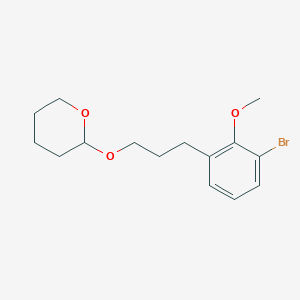 molecular formula C15H21BrO3 B14378841 2-[3-(3-Bromo-2-methoxyphenyl)propoxy]oxane CAS No. 88275-74-5