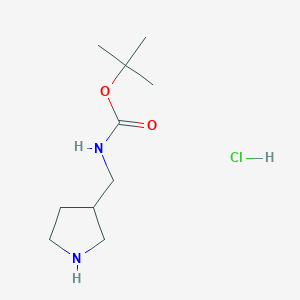 molecular formula C10H21ClN2O2 B1437885 tert-Butyl (pyrrolidin-3-ylmethyl)carbamate hydrochloride CAS No. 1188263-69-5