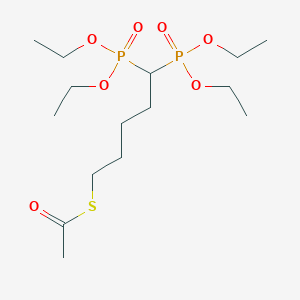 molecular formula C15H32O7P2S B14378871 S-[5,5-Bis(diethoxyphosphoryl)pentyl] ethanethioate CAS No. 89988-16-9