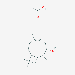 molecular formula C17H28O3 B14378903 Acetic acid;6,10,10-trimethyl-2-methylidenebicyclo[7.2.0]undec-5-en-3-ol CAS No. 88494-51-3