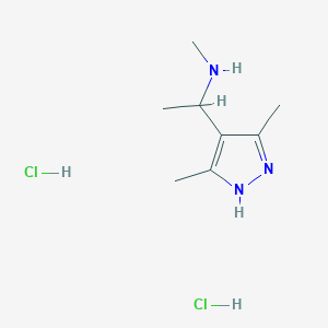 molecular formula C8H17Cl2N3 B1437892 [1-(3,5-Dimethyl-1h-pyrazol-4-yl)ethyl]methylamine dihydrochloride CAS No. 1240134-33-1