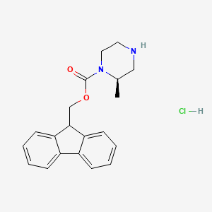 molecular formula C20H23ClN2O2 B1437893 (R)-(9H-Fluoren-9-YL)methyl 2-methylpiperazine-1-carboxylate hydrochloride CAS No. 1187930-83-1