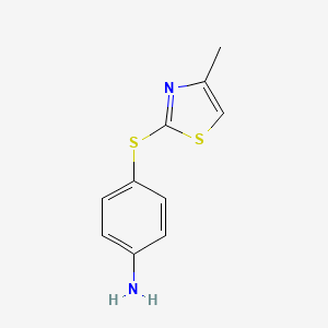 molecular formula C10H10N2S2 B1437899 4-[(4-Methyl-1,3-thiazol-2-yl)sulfanyl]aniline CAS No. 1019365-00-4