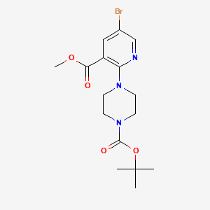 molecular formula C16H22BrN3O4 B1437907 tert-Butyl 4-(5-bromo-3-(methoxycarbonyl)pyridin-2-yl)piperazine-1-carboxylate CAS No. 1000018-22-3
