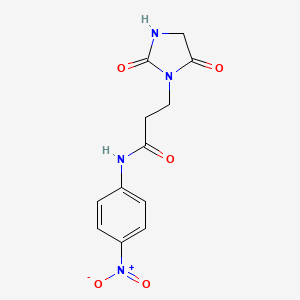 molecular formula C12H12N4O5 B1437924 3-(2,5-dioxoimidazolidin-1-yl)-N-(4-nitrophenyl)propanamide CAS No. 1049606-56-5