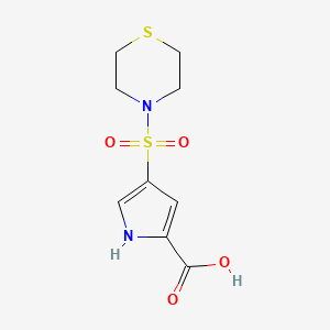 molecular formula C9H12N2O4S2 B1437930 4-(thiomorpholine-4-sulfonyl)-1H-pyrrole-2-carboxylic acid CAS No. 1042649-64-8