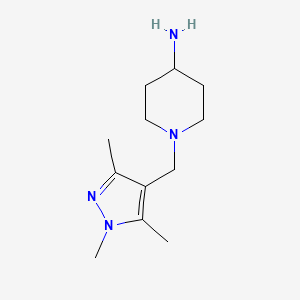molecular formula C12H22N4 B1437935 1-[(1,3,5-Trimethylpyrazol-4-yl)methyl]piperidin-4-amine CAS No. 1018995-63-5